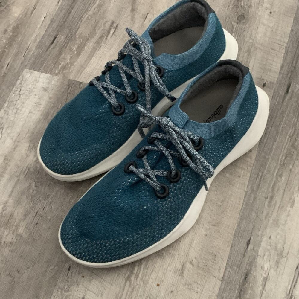 Allbirds TD Tree Dasher Mens Size 12 Teal Knit Running Athletic Shoes Sneaker